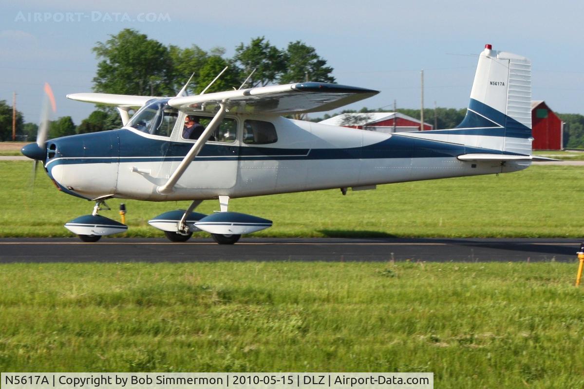 N5617A, 1956 Cessna 172 C/N 28217, Departing Delaware, Ohio during the EAA fly-in breakfast.
