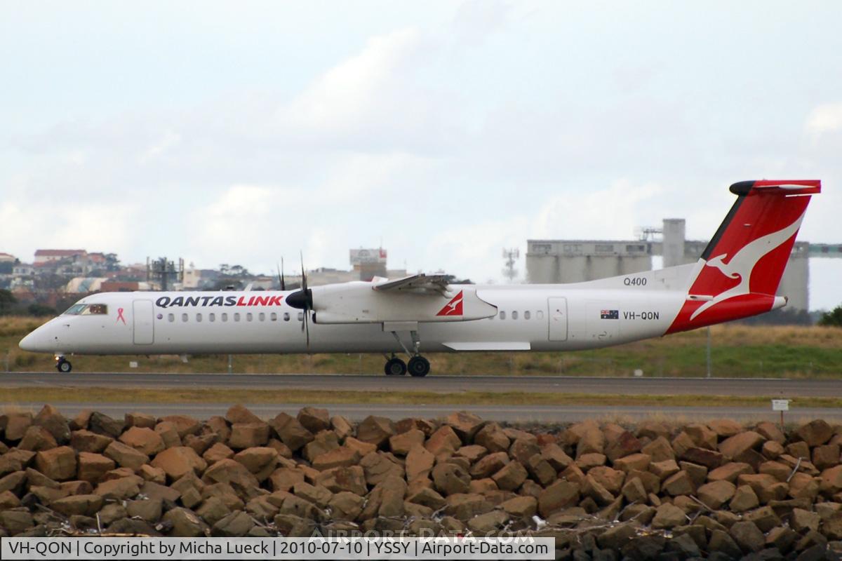 VH-QON, 2008 De Havilland Canada DHC-8-402Q Dash 8 C/N 4218, At Sydney