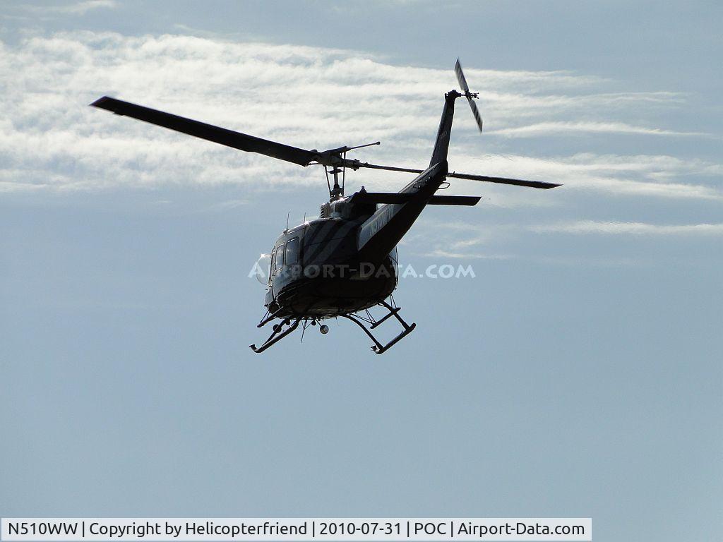 N510WW, 2008 Bell 210 C/N 21003, Airbourne and starting to turn south with crew on their way to Ramona Helitac Airbase (RNM).