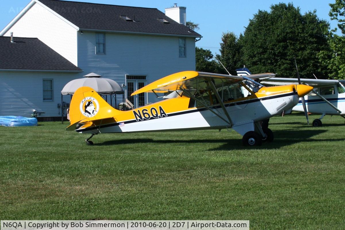 N6QA, 1997 Aviat A-1 Husky C/N 1375, Parked in the grass at the Father's Day breakfast fly-in, Beach City, Ohio.