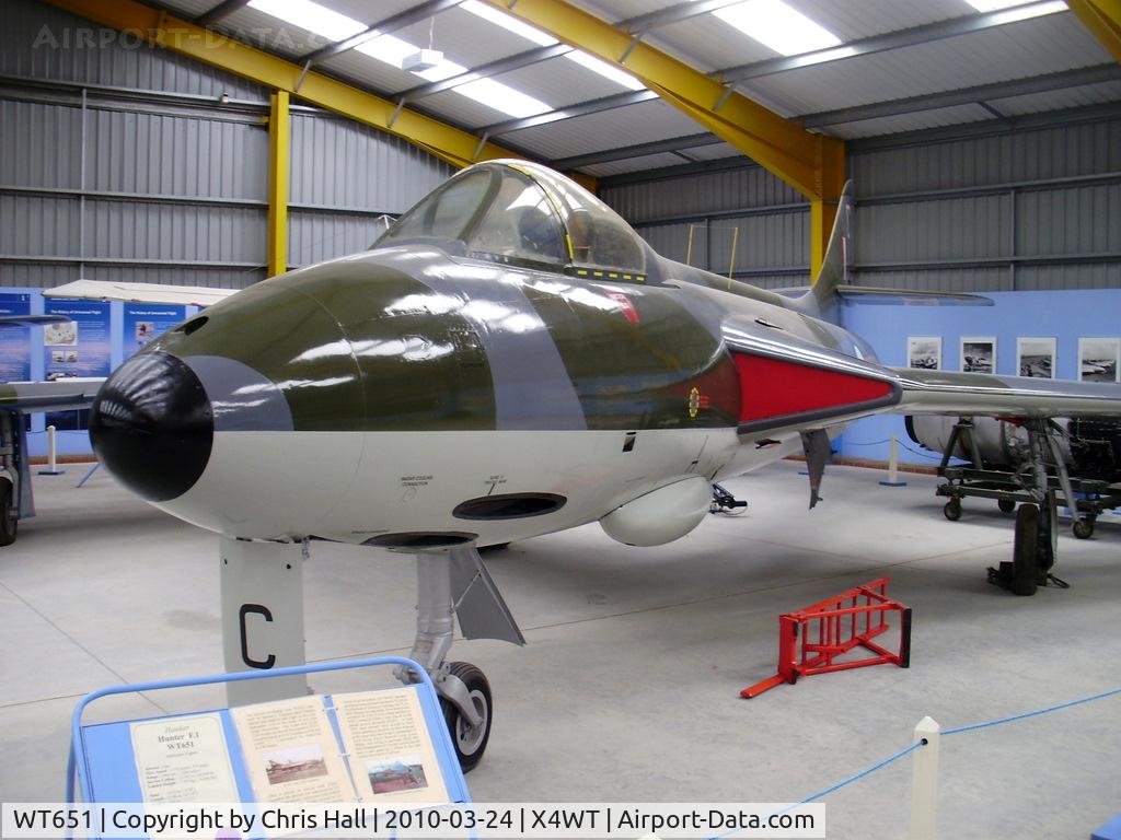 WT651, 1954 Hawker Hunter F.1 C/N 41H-665486, painted in the colours of 222 Squadron