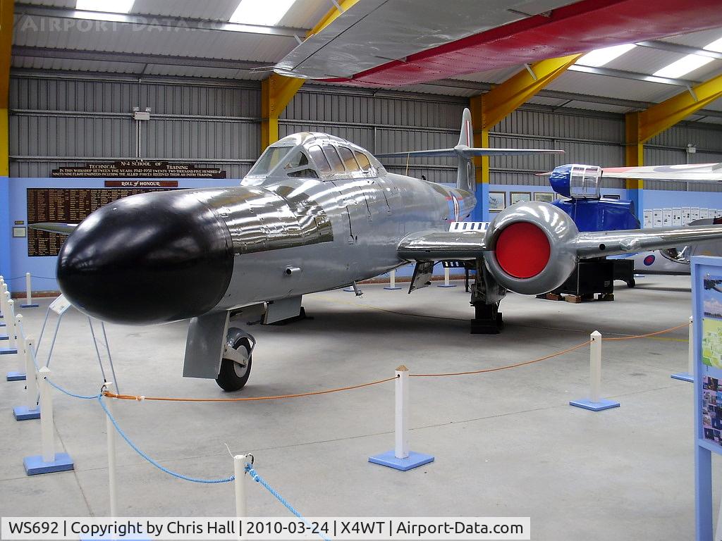 WS692, Gloster Meteor NF.12 C/N Not found WS692, at the Newark Air Museum