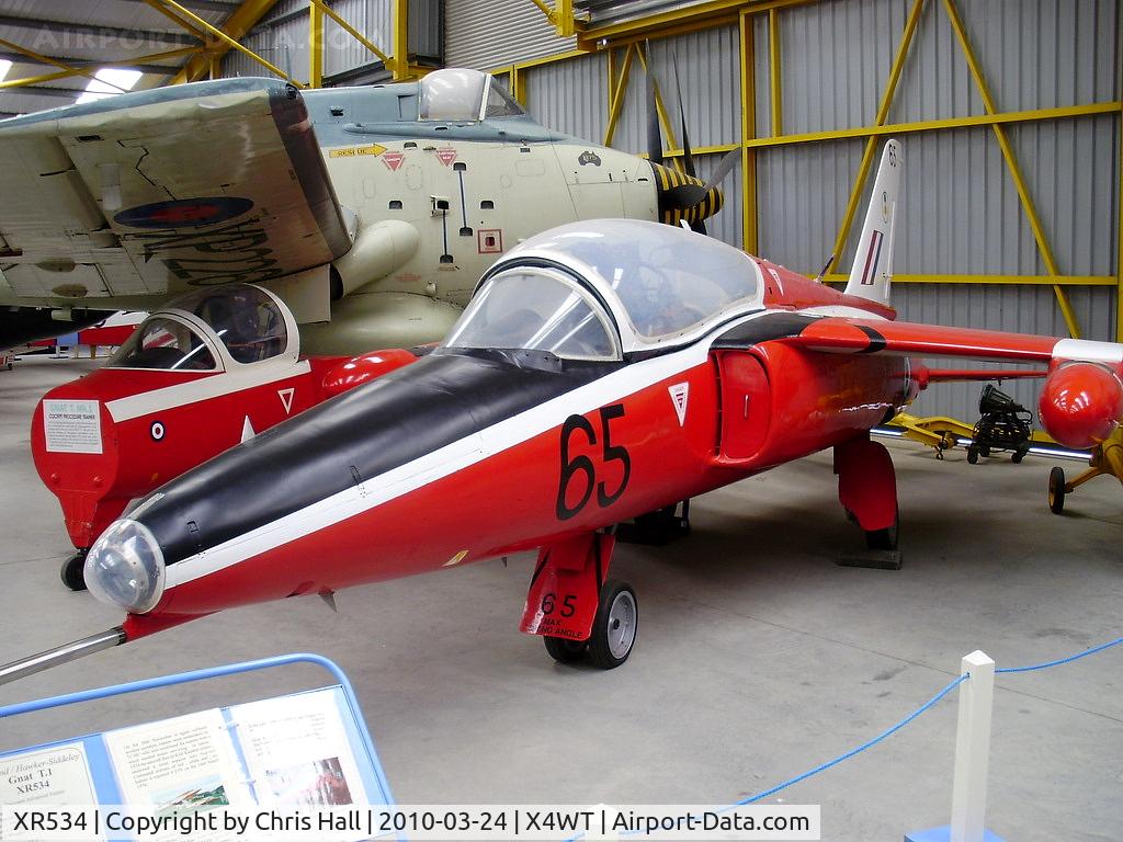 XR534, 1963 Hawker Siddeley Gnat T.1 C/N FL545, at the Newark Air Museum