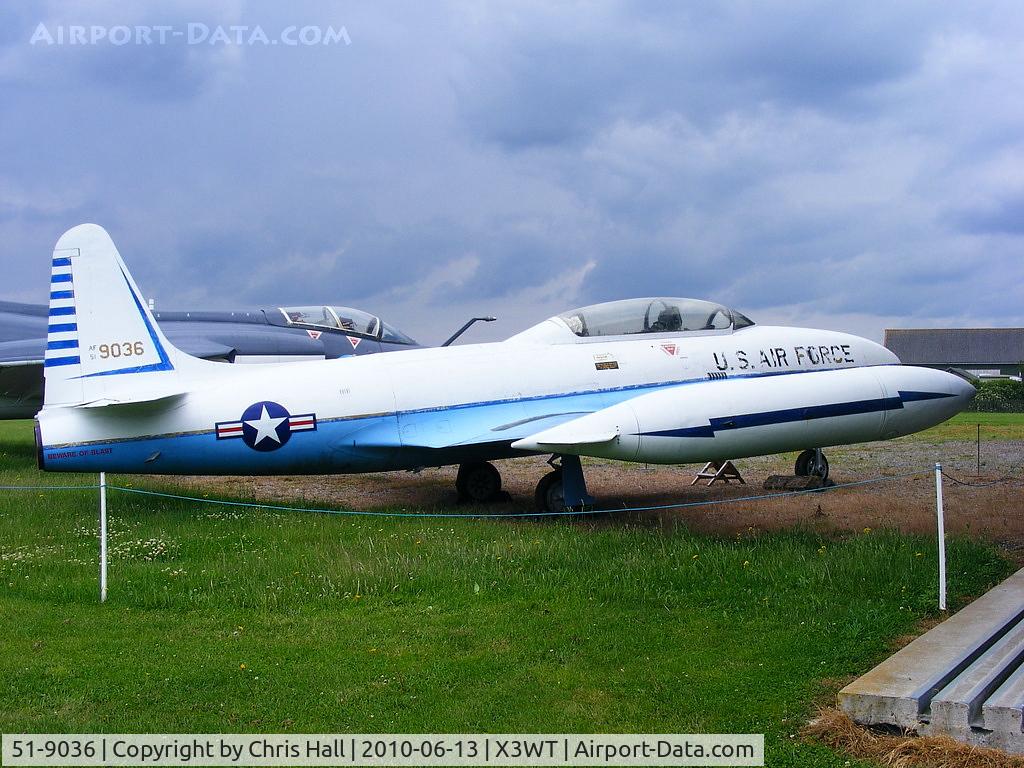 51-9036, 1951 Lockheed T-33A Shooting Star C/N 580-6820, at the Newark Air Museum