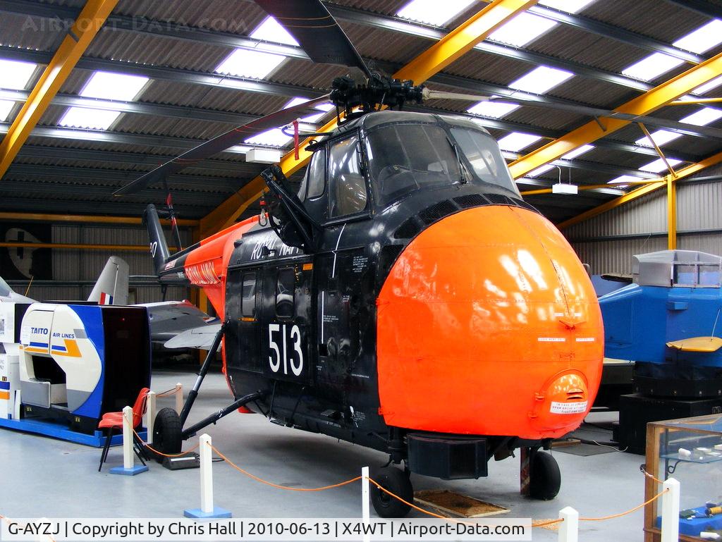 G-AYZJ, Westland S.55 Whirlwind Series 3 C/N WA263, Painted as XM685 which was part of HMS Ark Royal's SAR Flight at the Newark Air Museum