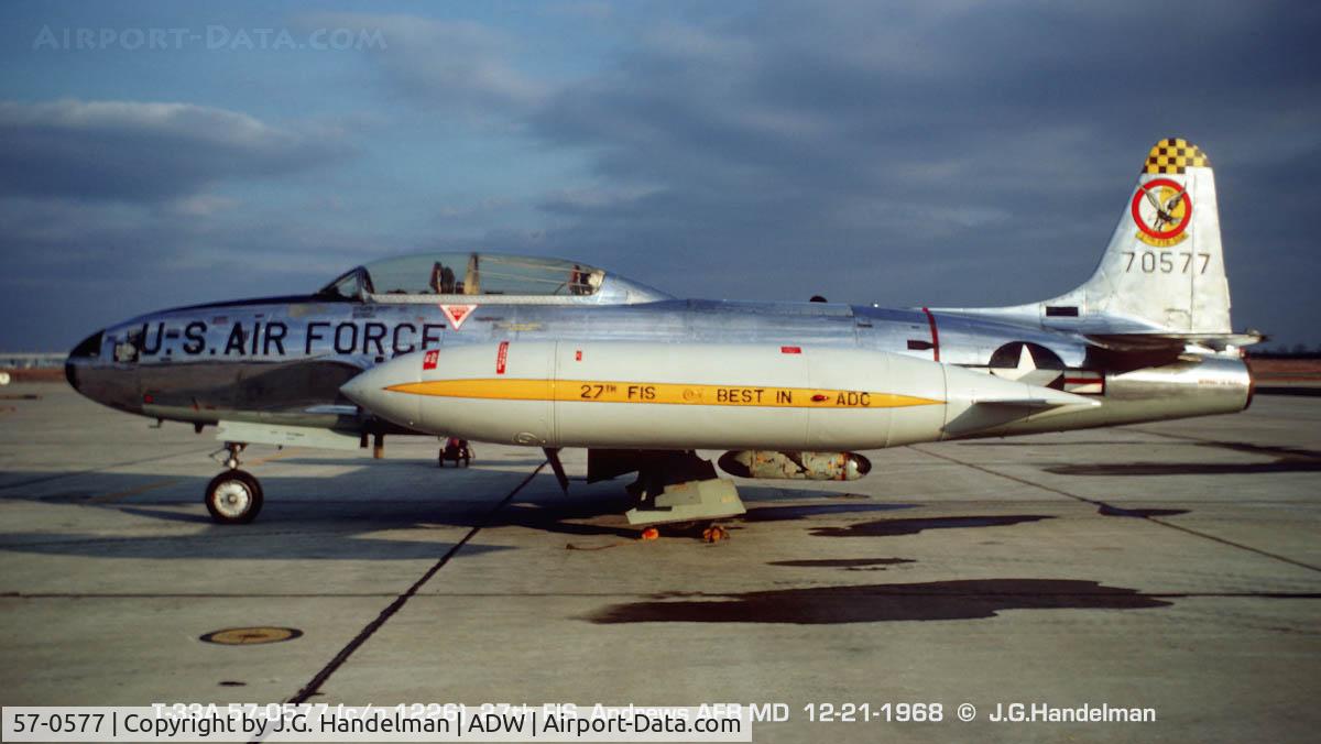 57-0577, 1957 Lockheed T-33A Shooting Star C/N 580-1226, at Andrews AFB