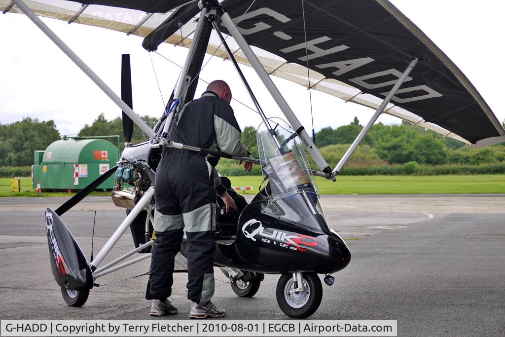 G-HADD, 2010 P&M Aviation QuikR C/N 8510, Microlight returns to City of Manchester base