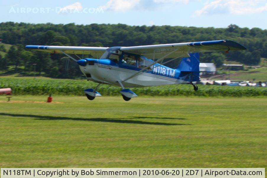 N118TM, 2000 American Champion 7GCBC C/N 1303-2000, Arriving at the Father's Day breakfast fly-in, Beach City, Ohio.
