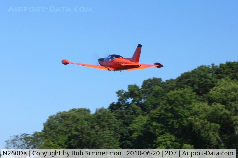 N260DX, 1987 SIAI-Marchetti SF-260C C/N 40-019, Departing the Father's Day breakfast fly-in, Beach City, Ohio.