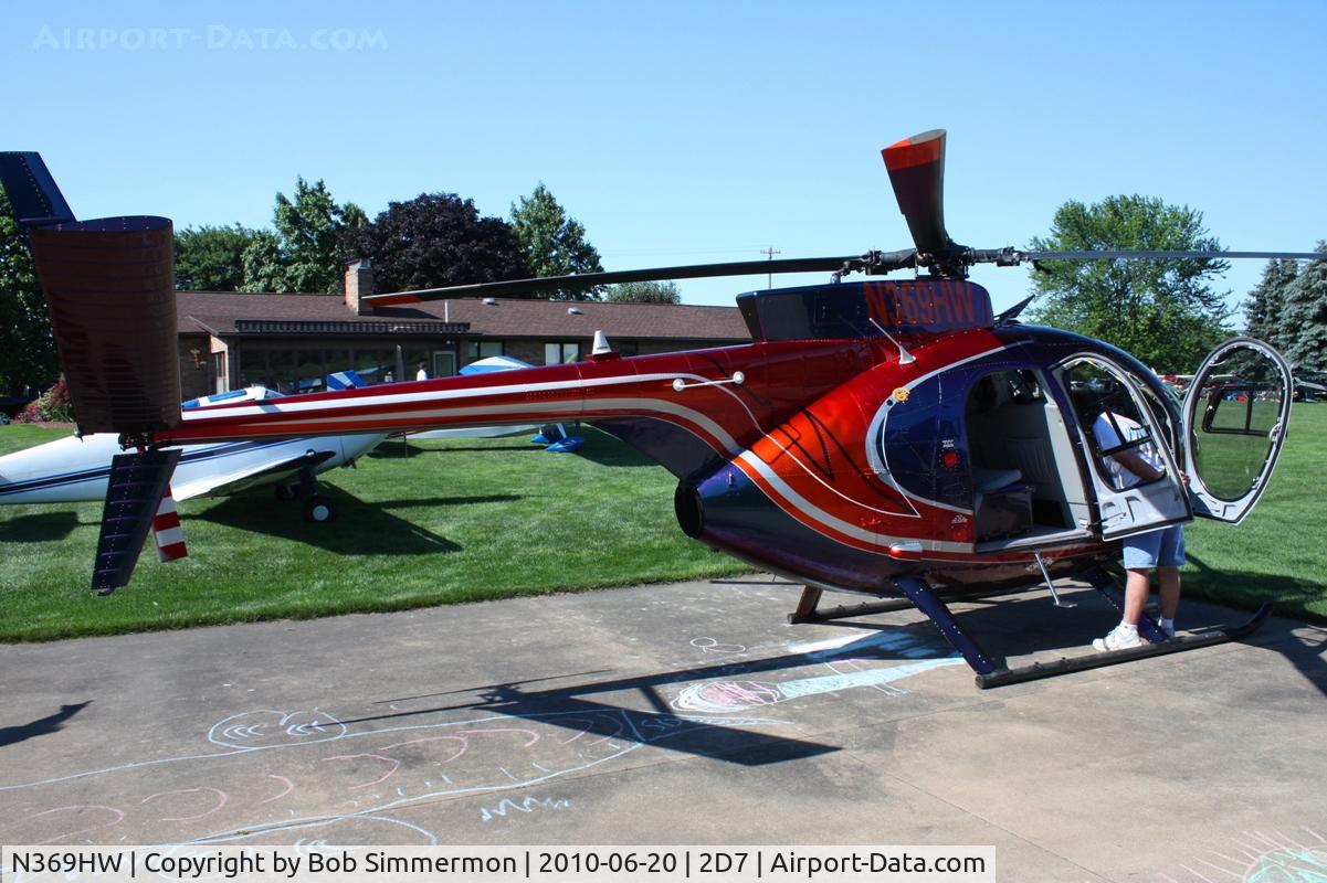 N369HW, 1970 MD Helicopters 369A C/N 201374, On the ramp at the Father's Day breakfast fly-in, Beach City, Ohio.