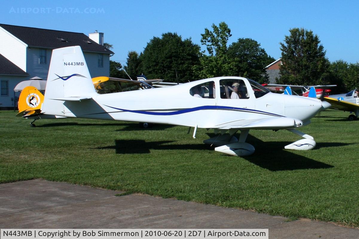 N443MB, 2007 Vans RV-10 C/N 40629, In the grass at the Father's Day breakfast fly-in, Beach City, Ohio.