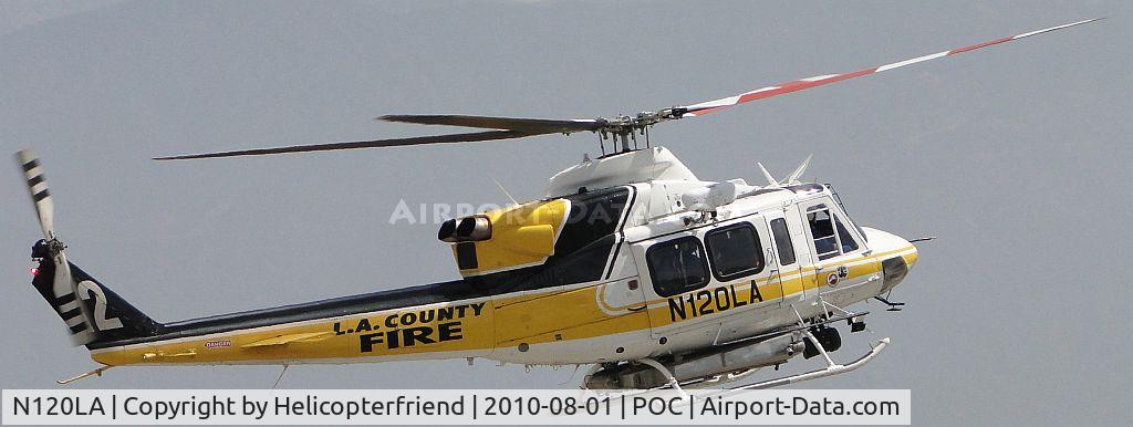 N120LA, 2007 Bell 412EP C/N 36455, Flaring out to stop forward motion and preparing to turn south to go to pad