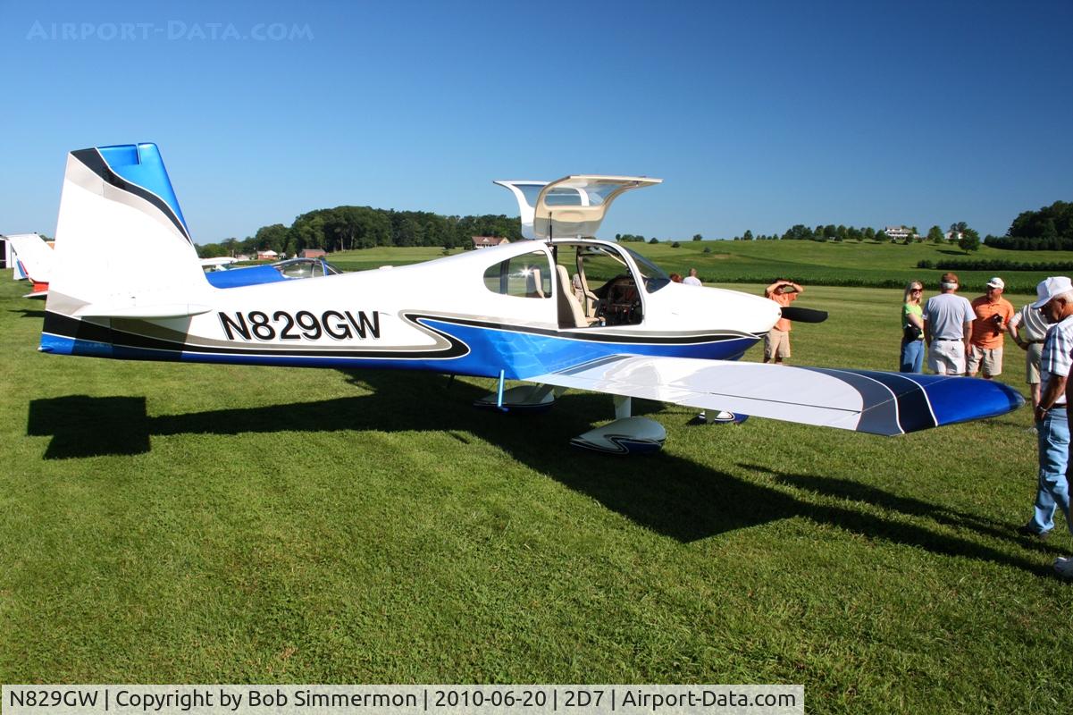 N829GW, Vans RV-10 C/N 40033, Parked in the grass at the Father's Day breakfast fly-in, Beach City, Ohio.