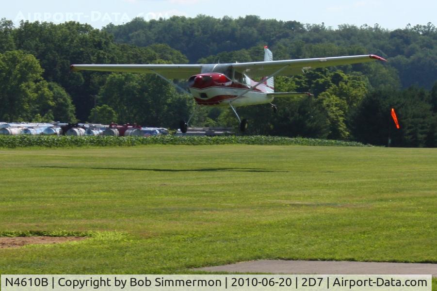 N4610B, 1955 Cessna 180 C/N 31508, Arriving at the Father's Day breakfast fly-in, Beach City, Ohio.