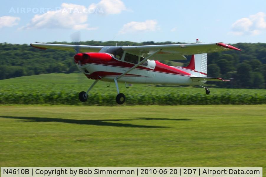 N4610B, 1955 Cessna 180 C/N 31508, Arriving at the Father's Day breakfast fly-in, Beach City, Ohio.