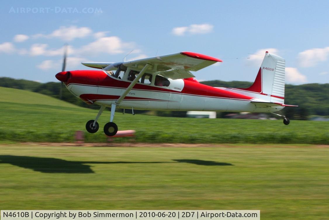 N4610B, 1955 Cessna 180 C/N 31508, Arriving at the Father's Day breakfast fly-in, Beach City, Ohio.