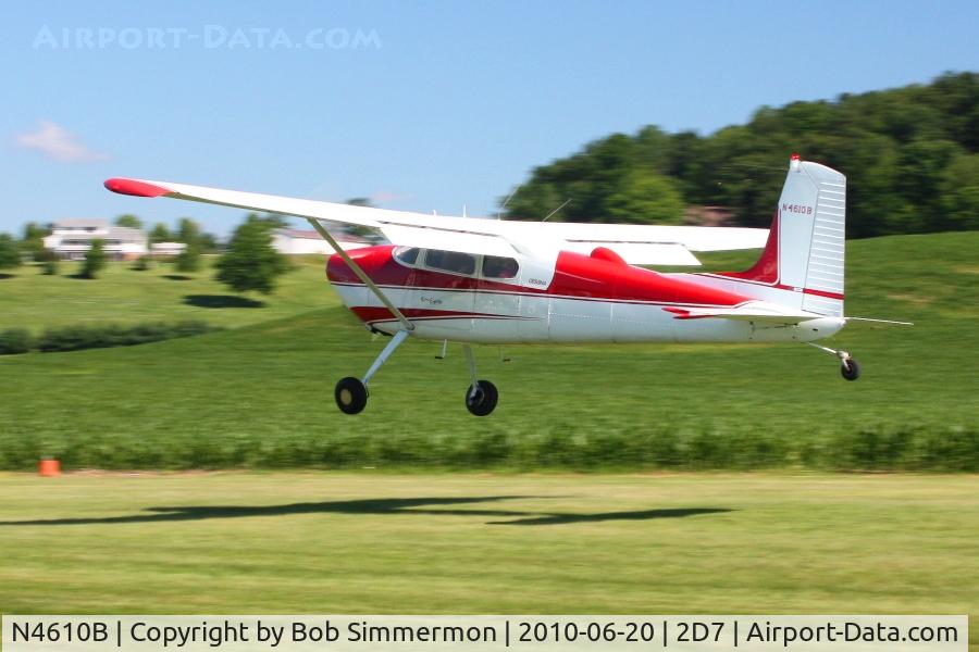 N4610B, 1955 Cessna 180 C/N 31508, Arriving at the Father's Day breakfast fly-in, Beach City, Ohio.