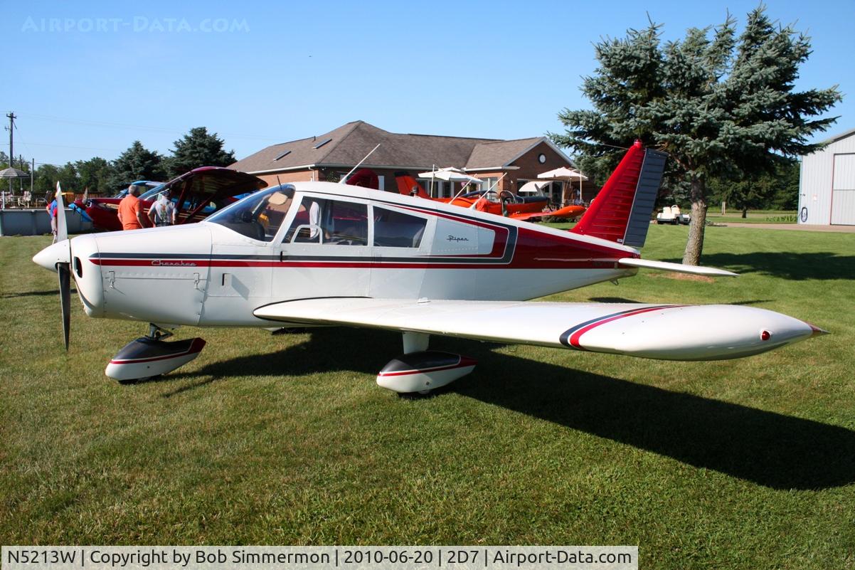 N5213W, 1961 Piper PA-28-160 Cherokee C/N 28-249, Parked in the grass at the Father's Day breakfast fly-in, Beach City, Ohio.