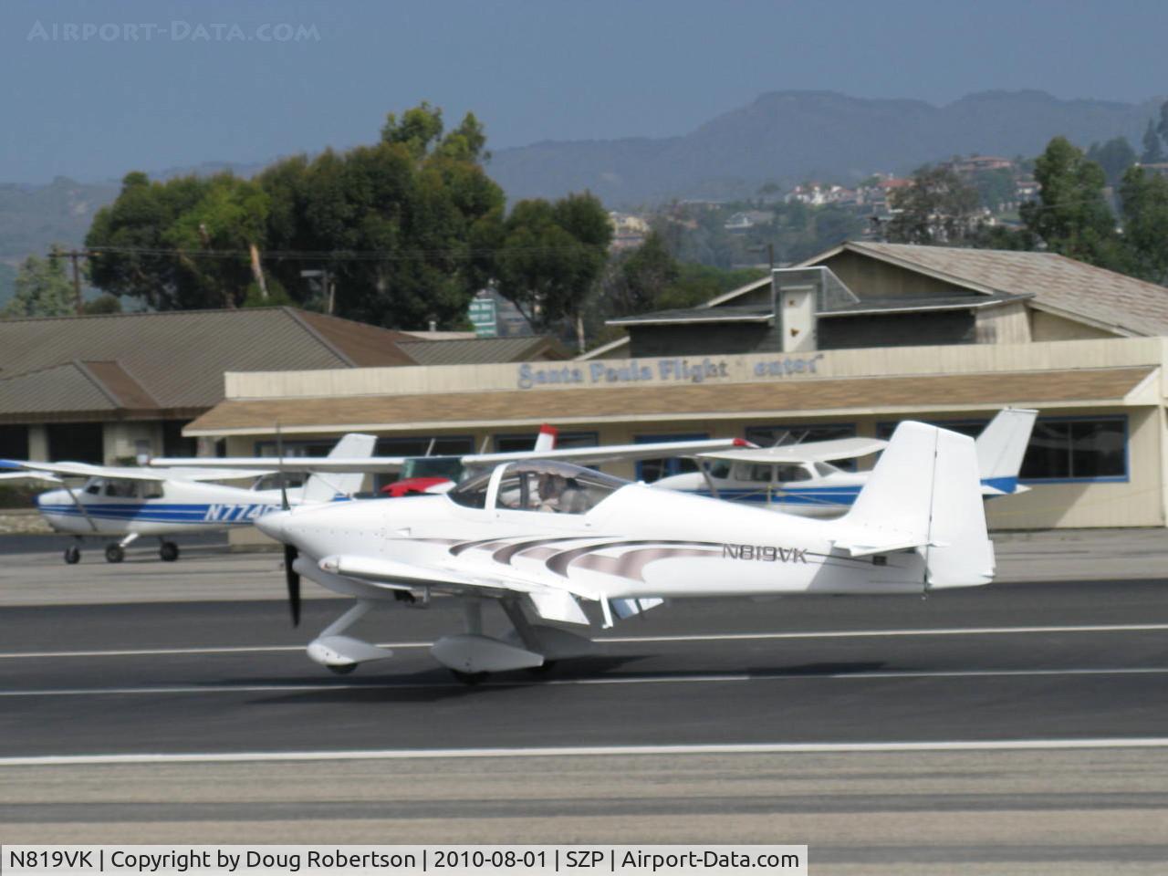 N819VK, 2004 Vans RV-6A C/N 60200, 2004 Koehn VAN's RV-6A, Lycoming )-360-A1A 180 Hp, landing roll Rwy 22