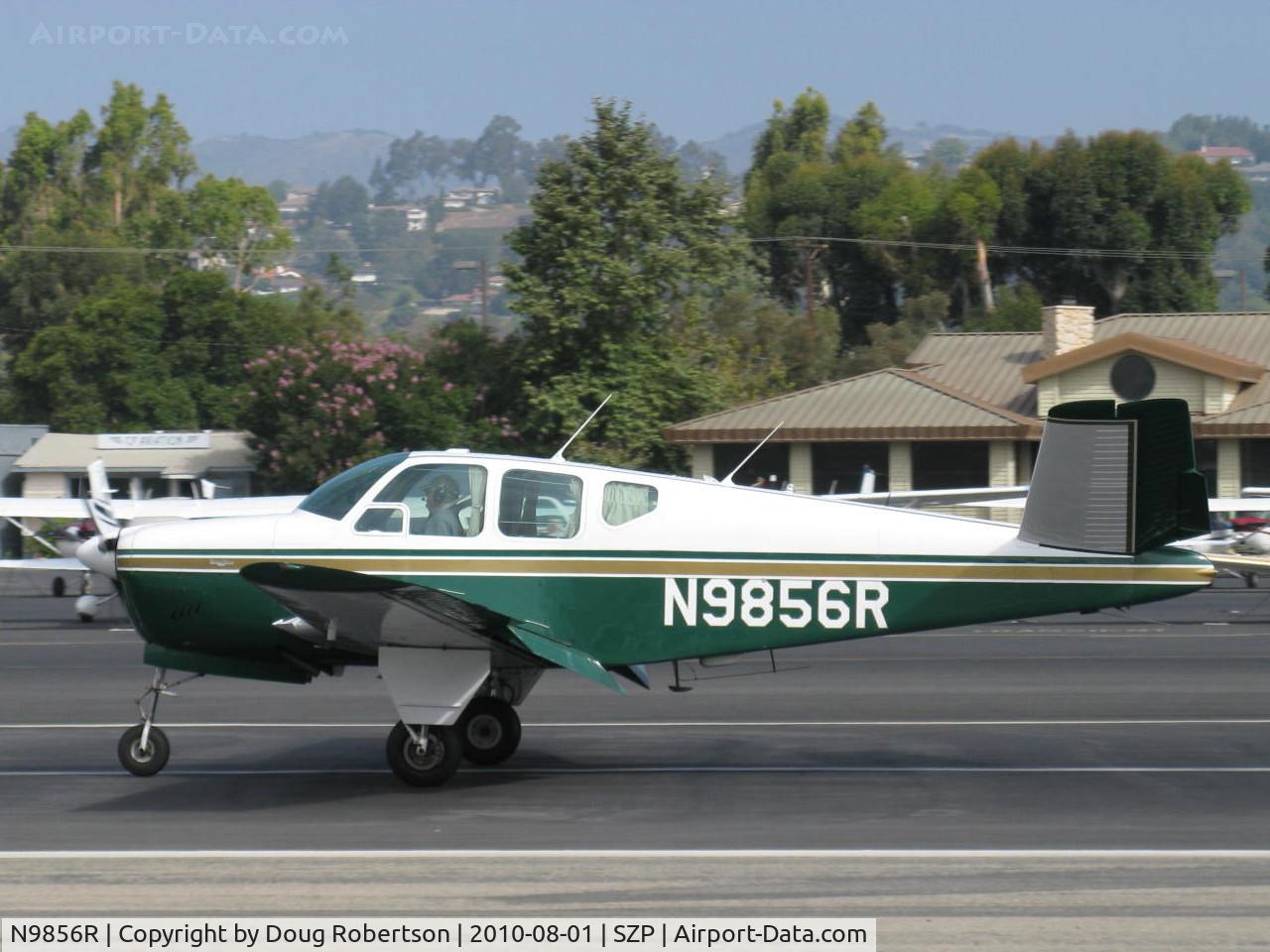 N9856R, 1960 Beech M35 Bonanza C/N D-6398, 1960 Beech M35 BONANZA, Continental IO-470-C 250 hp, landing roll Rwy 22