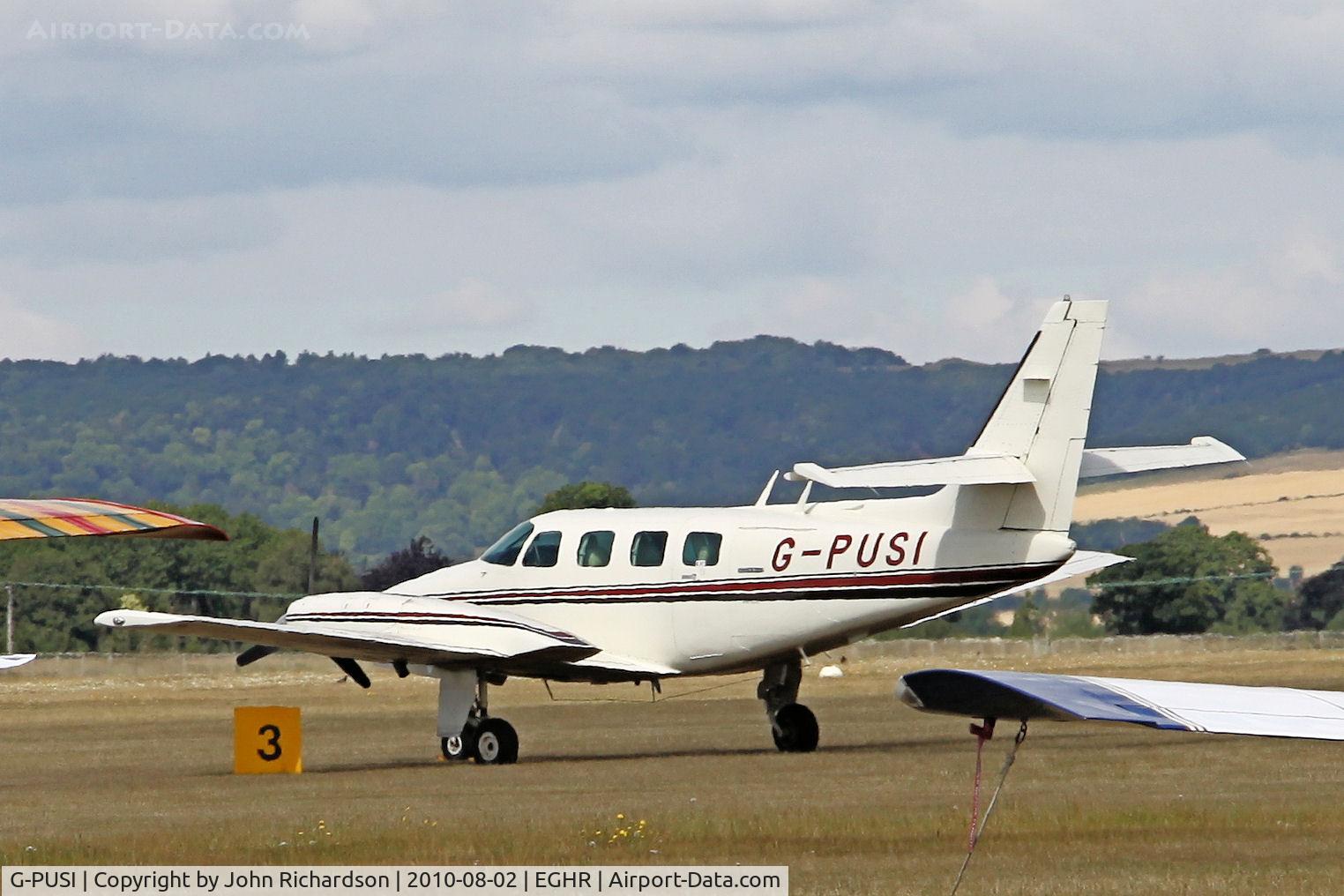 G-PUSI, 1983 Cessna T303 Crusader C/N T303-00273, Parked at Goodwood
