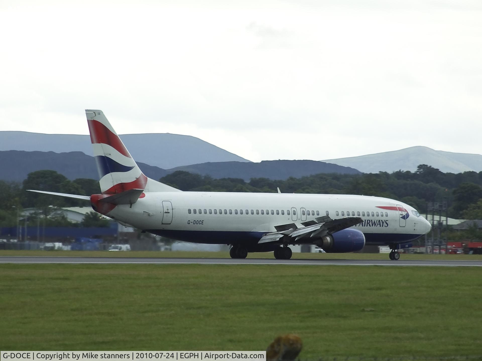 G-DOCE, 1991 Boeing 737-436 C/N 25350, BA B737-400 Arrives at EDI From LGW