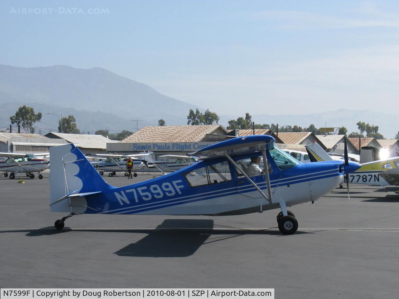 N7599F, 1970 Champion 7ECA Citabria C/N 745-70, 1970 Champion 7ECA CITABRIA, Lycoming O-235 115 Hp, taxi to pick up a Young Eagles Flight rider