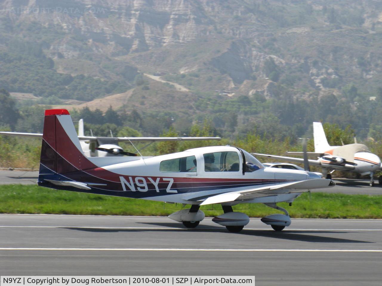 N9YZ, 1975 Grumman American AA-5A Cheetah C/N AA5-0822, 1975 Grumman American AA-5 CHEETAH, Lycoming O-320 150 Hp, Young Eagles Flight, landing roll Rwy 22