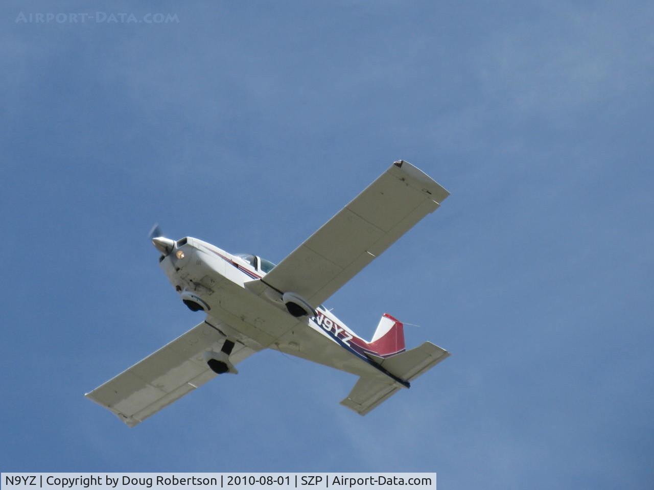 N9YZ, 1975 Grumman American AA-5A Cheetah C/N AA5-0822, 1975 Grumman American AA-5 CHEETAH, Lycoming O-320 150 Hp, Young Eagles Flight takeoff climb Rwy 22