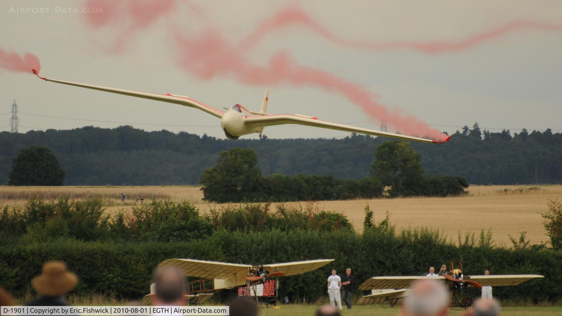 D-1901, 1963 DFS 108-53 Habicht E Replica C/N 1, 5. D-1901 side-slipping to the runway at Shuttleworth Military Pagent Air Display August 2010