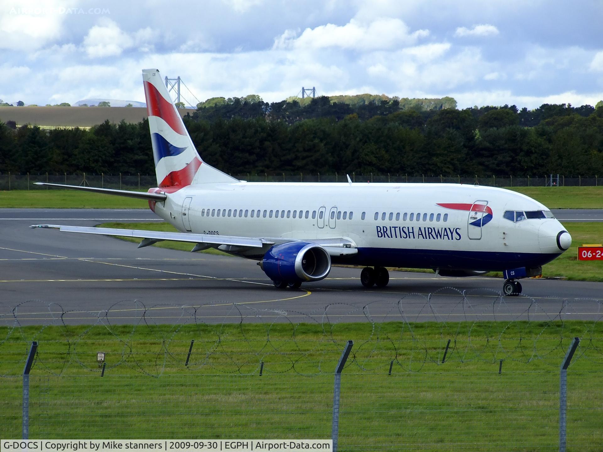 G-DOCS, 1992 Boeing 737-436 C/N 25852, British airways Boeing 737-436 arrives at EDI From LGW