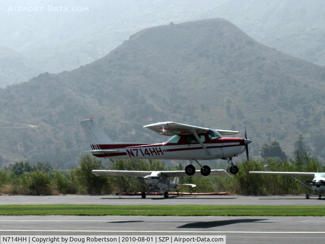 N714HH, 1977 Cessna 150M C/N 15079185, 1977 Cessna 150M, Continental O-200 100 Hp, takeoff climb Rwy 22