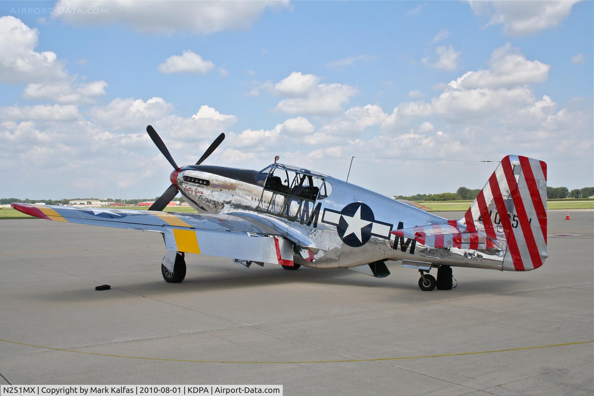 N251MX, 1943 North American P-51C-10 Mustang C/N 103-22730, North American P-51C-10 NL251MX on the ramp KDPA.