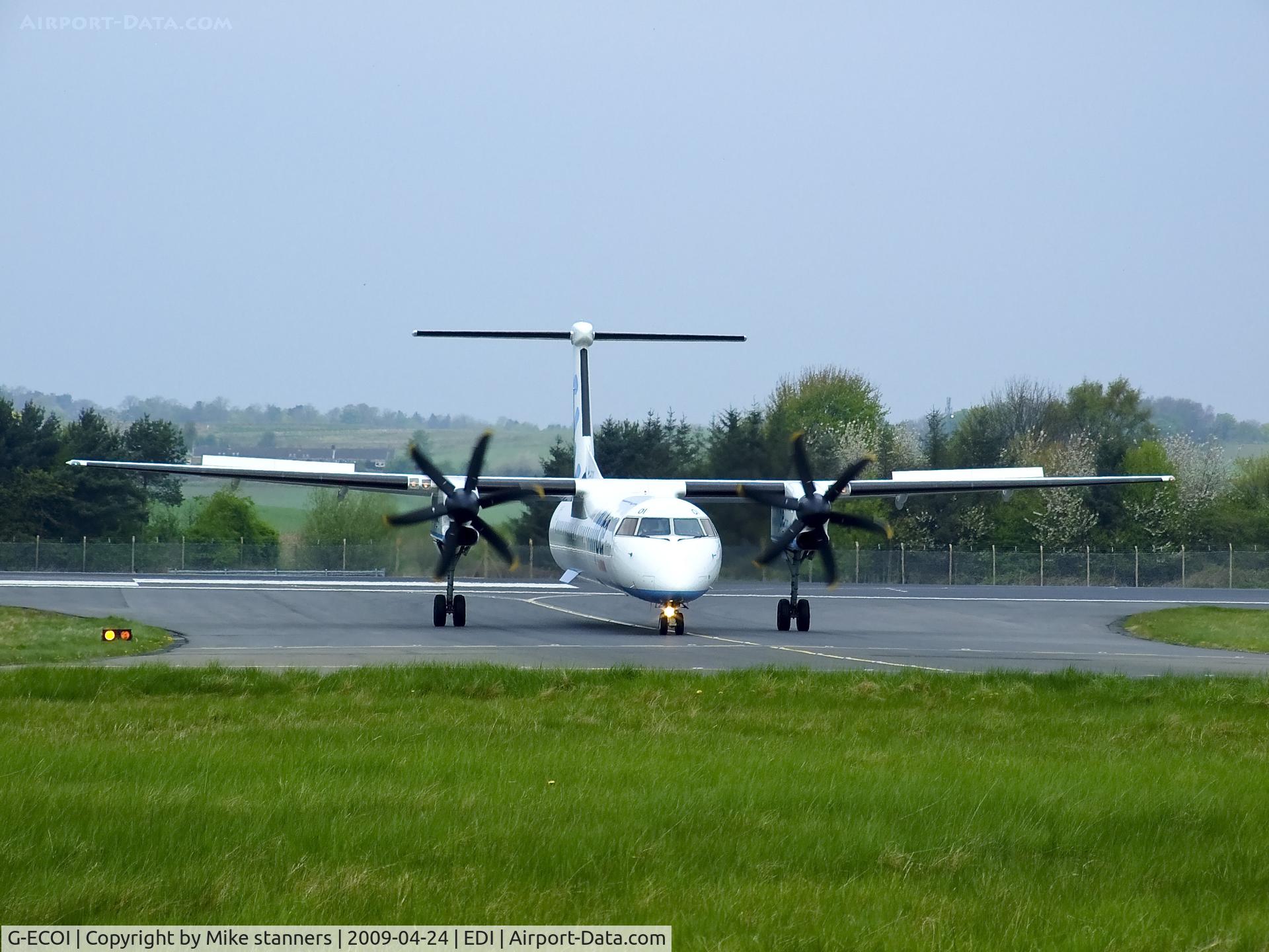 G-ECOI, 2008 De Havilland Canada DHC-8-402Q Dash 8 C/N 4224, Flybe Dash8Q-402 taxiing off runway 24