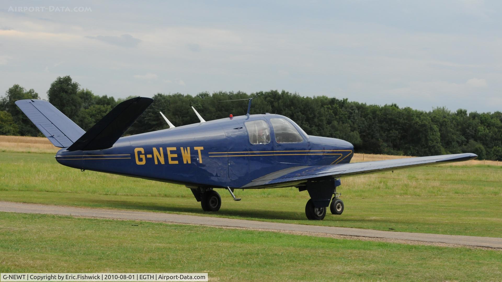 G-NEWT, 1947 Beech 35 Bonanza Bonanza C/N D-1168, G-NEWT departing Shuttleworth Military Pagent Air Display August 2010