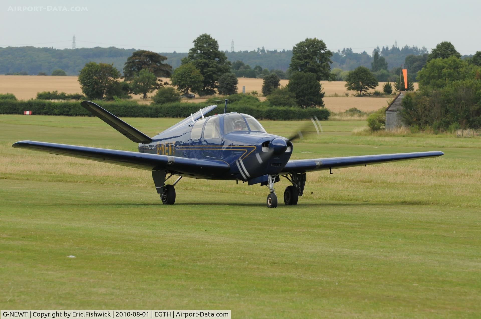 G-NEWT, 1947 Beech 35 Bonanza Bonanza C/N D-1168, G-NEWT departing Shuttleworth Military Pagent Air Display August 2010