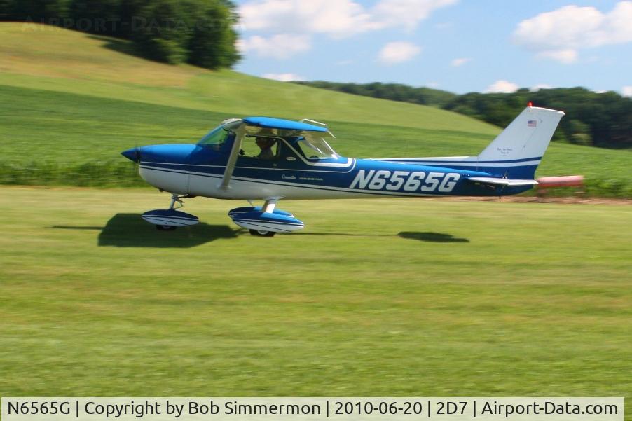 N6565G, 1970 Cessna 150L C/N 15072065, Arriving at Beach City, Ohio during the Father's Day fly-in.