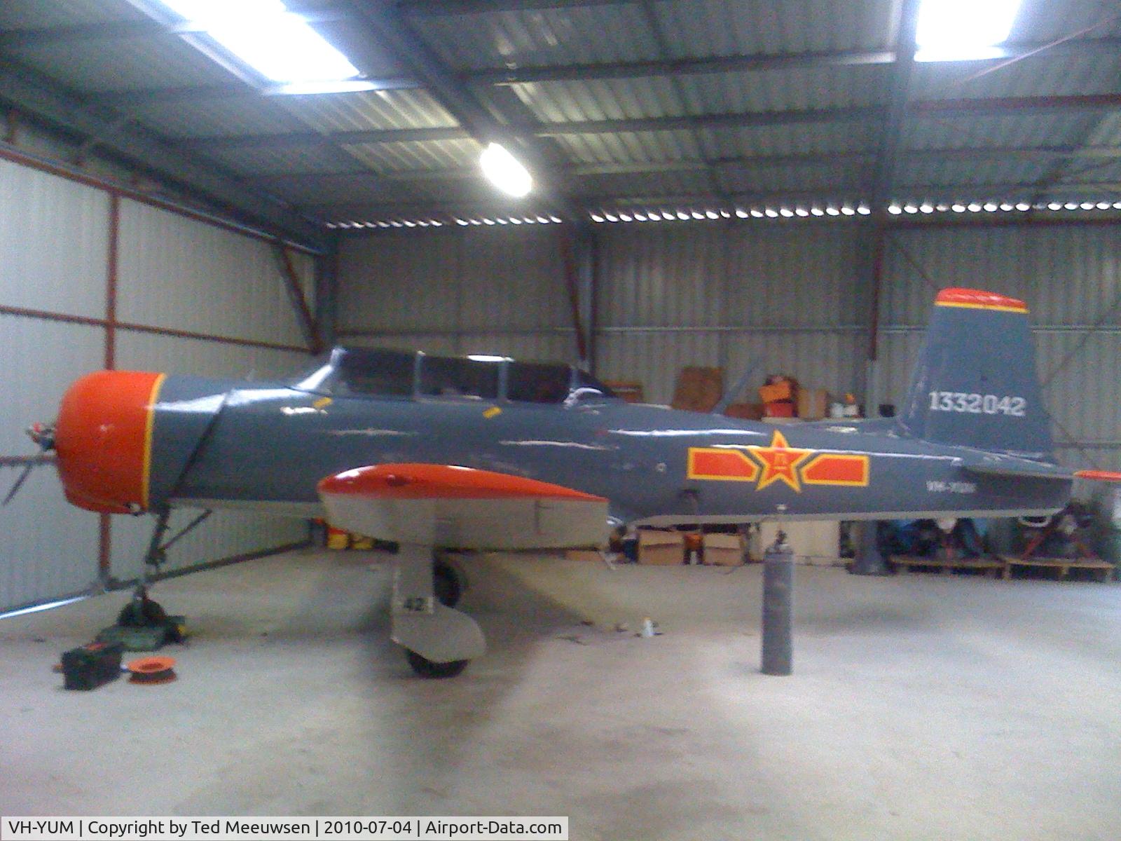 VH-YUM, 1966 Nanchang CJ-6A C/N 1332042, VH -YUM at it's home base hangart at Aladinga SA
