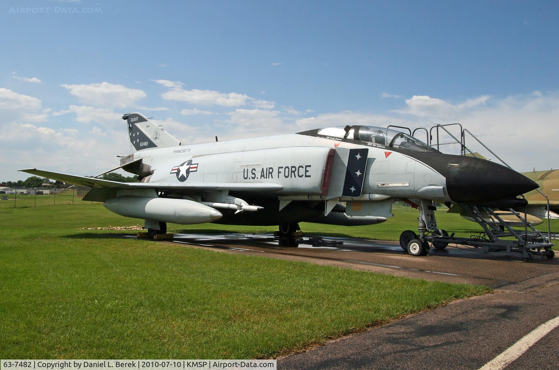 63-7482, 1963 McDonnell F-4D Phantom II C/N 476, Though this airplane did not serve at Duluth, it is painted in their scheme to match their other aircraft.
