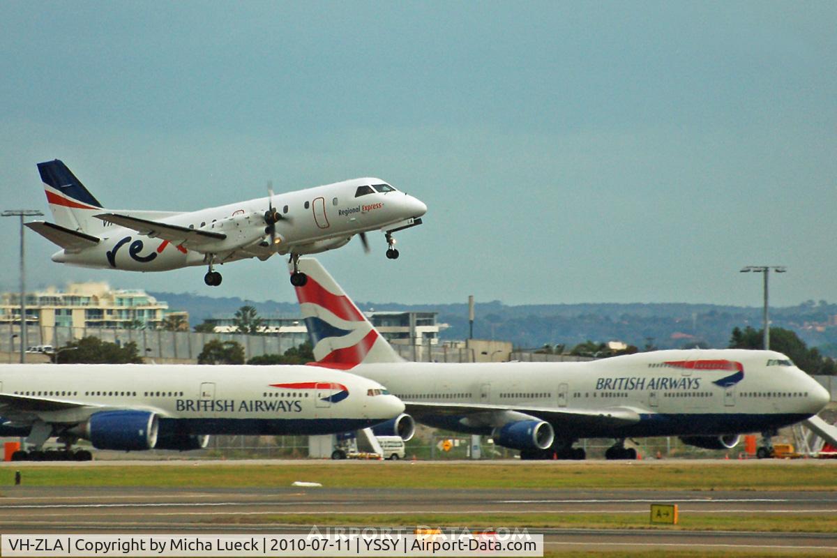VH-ZLA, 1995 Saab SF340B C/N 340B-371, At Sydney