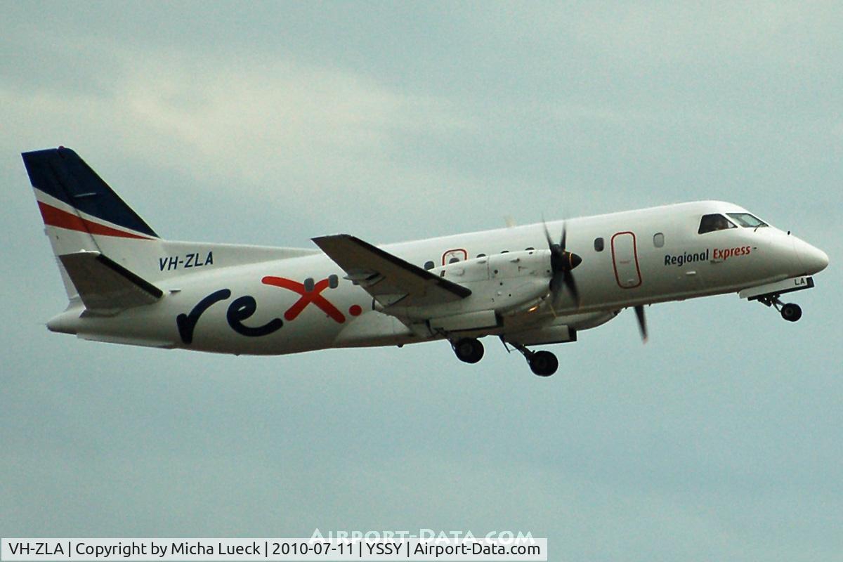 VH-ZLA, 1995 Saab SF340B C/N 340B-371, At Sydney