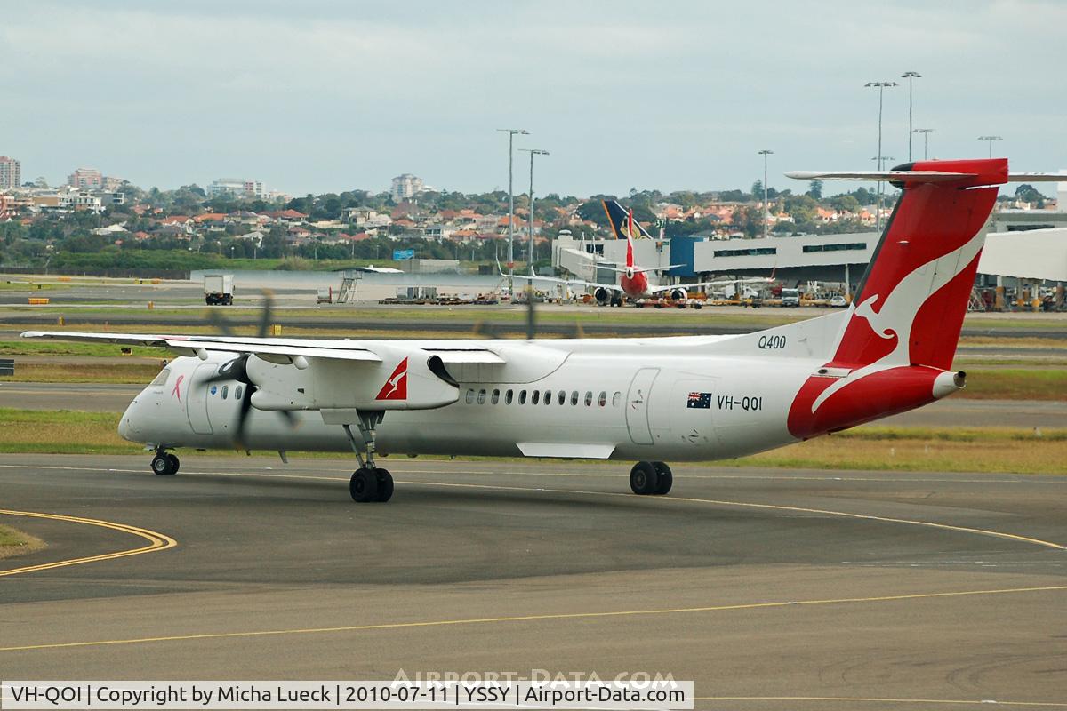 VH-QOI, 2007 De Havilland Canada DHC-8-402Q Dash 8 C/N 4189, At Sydney