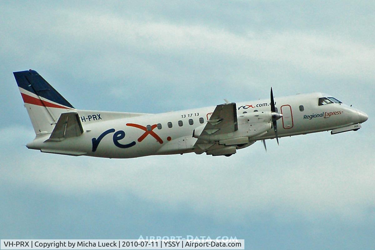 VH-PRX, 1992 Saab 340B C/N 340B-303, At Sydney