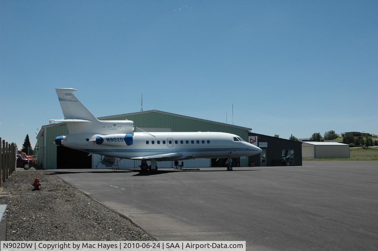 N902DW, 1999 Dassault Falcon 900 C/N 179, On the ramp at Saratoga, WY, Shively Field.
