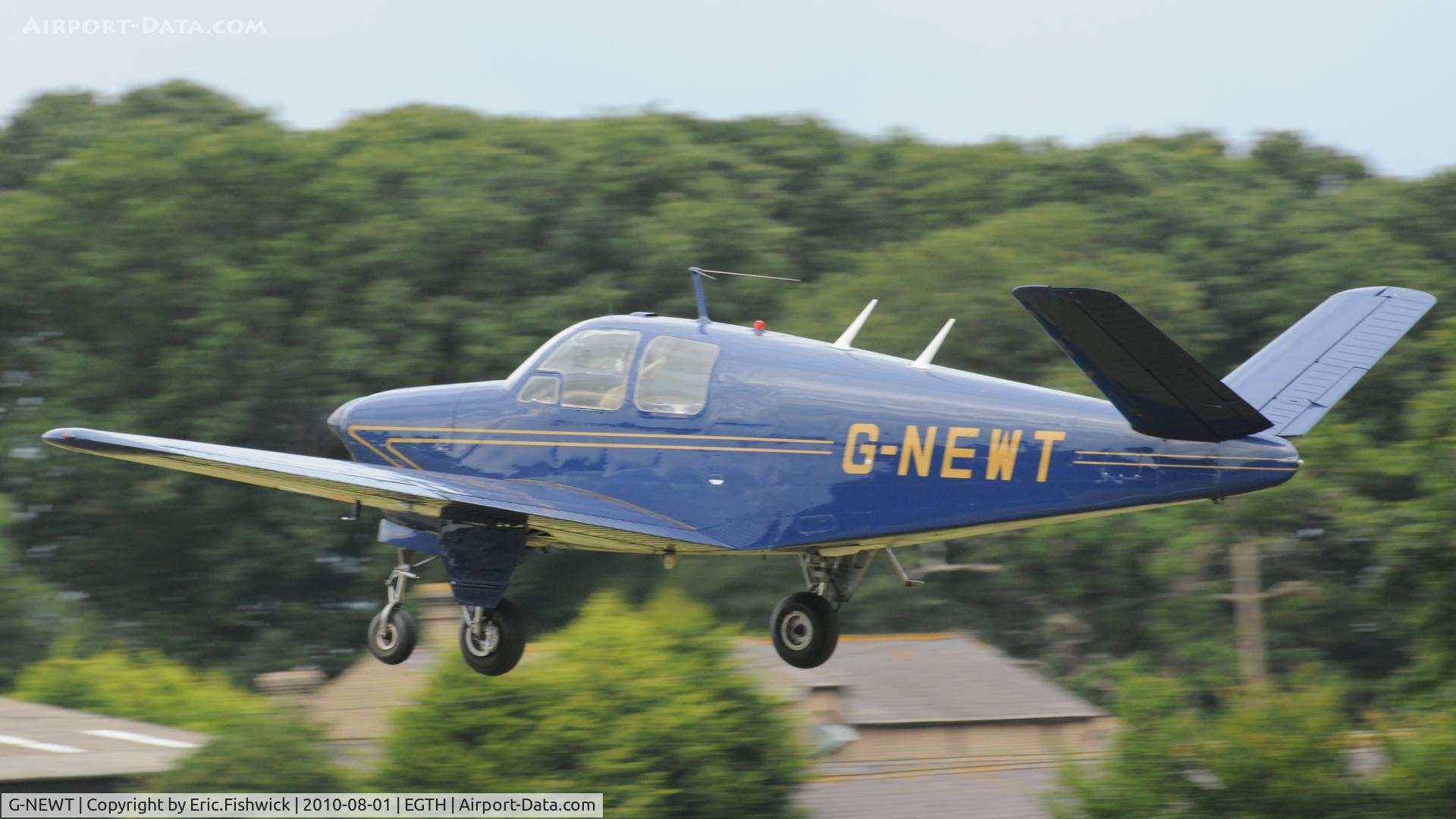 G-NEWT, 1947 Beech 35 Bonanza Bonanza C/N D-1168, 4. G-NEWT departing Shuttleworth Military Pagent Air Display August 2010