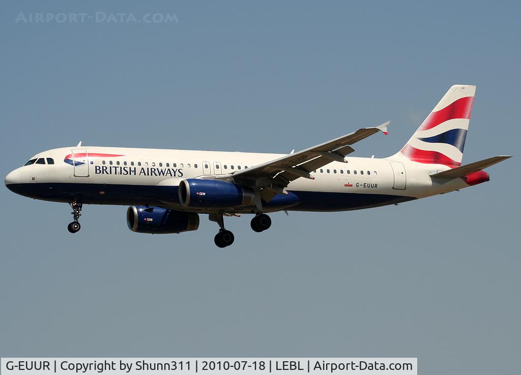 G-EUUR, 2003 Airbus A320-232 C/N 2040, Landing rwy 25R