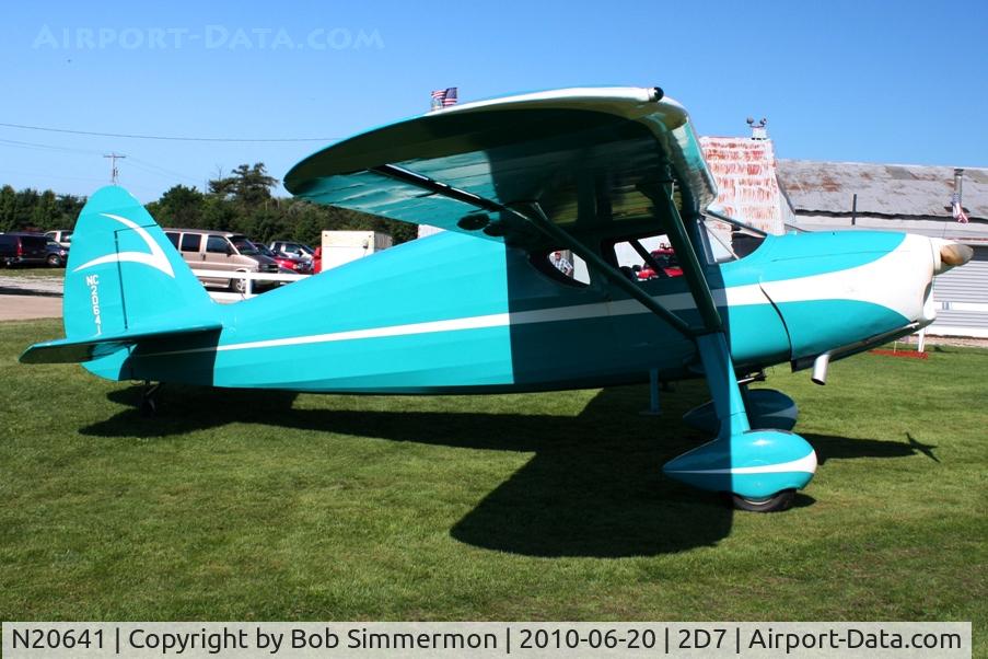 N20641, 1938 Fairchild 24 K C/N 3318, Parked in the grass at Beach City, Ohio during the Father's Day fly-in.