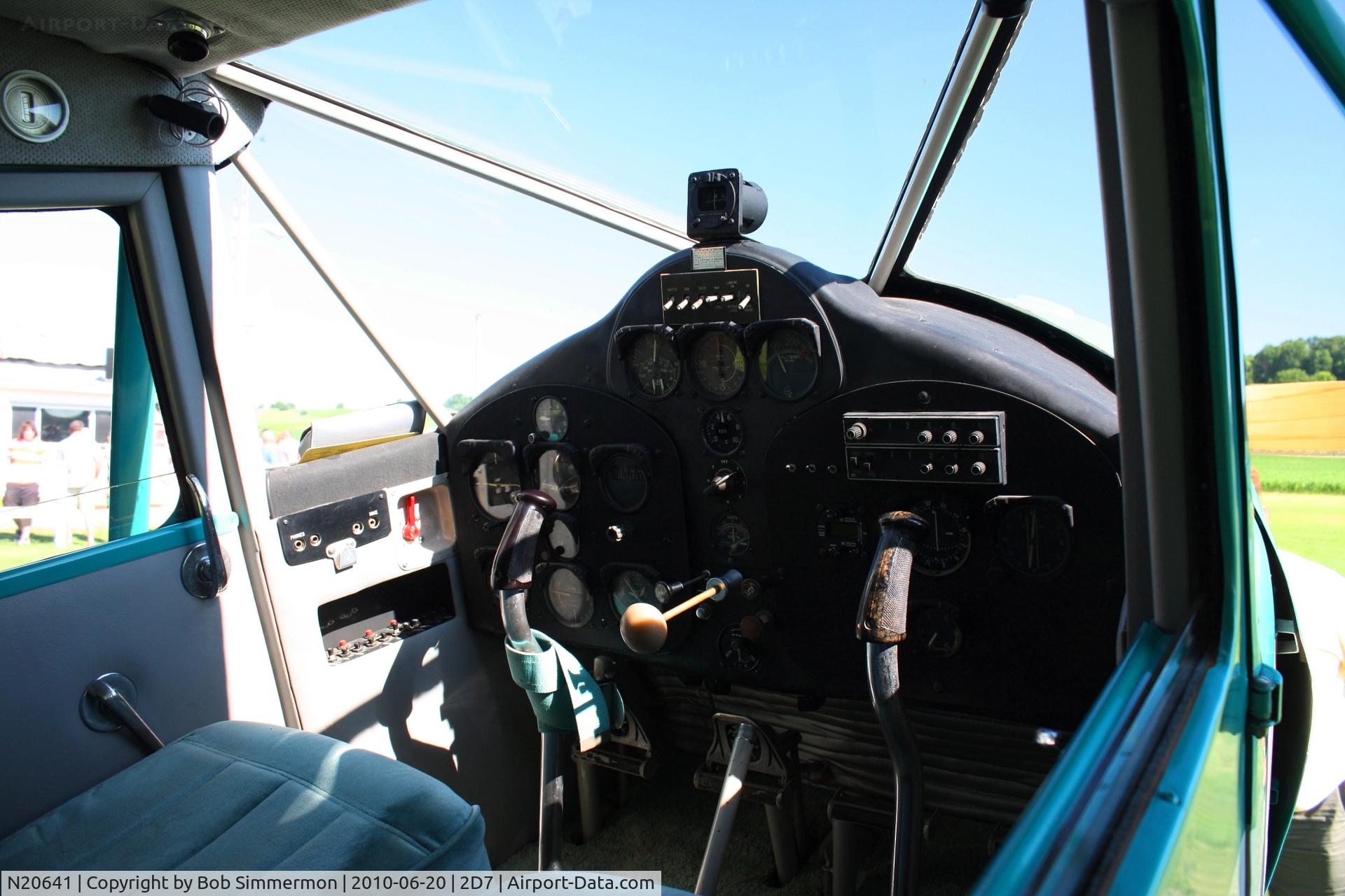 N20641, 1938 Fairchild 24 K C/N 3318, Cockpit view at Beach City, Ohio during the Father's Day fly-in.