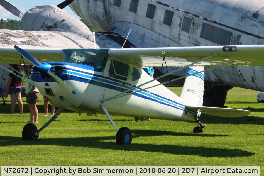 N72672, 1946 Cessna 140 C/N 9848, Parked in the grass at Beach City, Ohio during the Father's Day fly-in.
