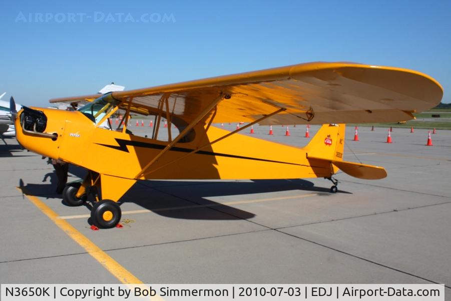 N3650K, 1946 Piper J3C-65 Cub C/N 22344, Parked on the ramp at Bellefontaine, Ohio during the 2010 air show.